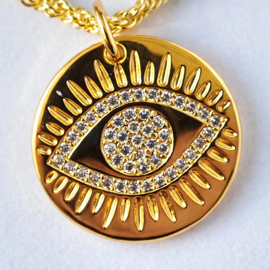 Collar Ojo Protector laminado en oro – Regalo con sentido