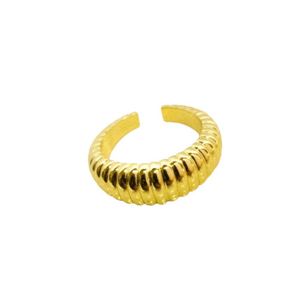 Anillo Ajustable Textura Clásica Oro Laminado 18K
