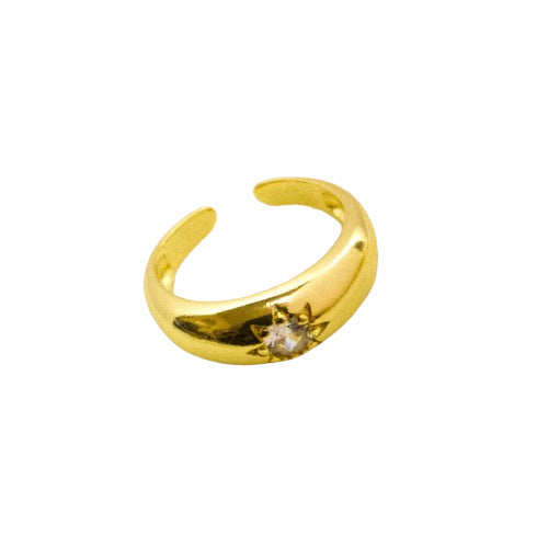Anillo Ajustable Estrella Brillante Oro Laminado 18k