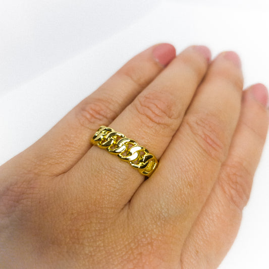 Anillo Ajustable Cadena Oro Laminado 18K