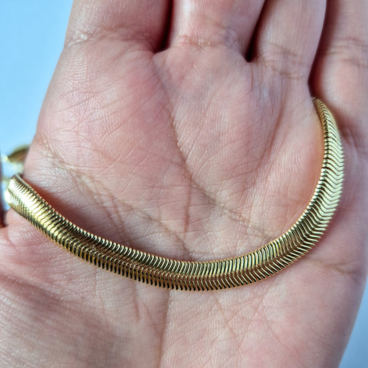 ✨ Collar Espiga Clásico Oro Laminado 18K | Cadena Plana Elegante