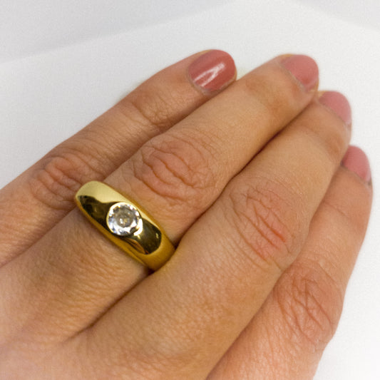 Anillo Ajustable Estrella Brillante Oro Laminado 18k