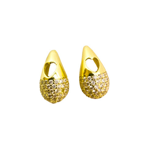 Aros Amara | Corazón con Circonitas Oro Laminado 18K 💛