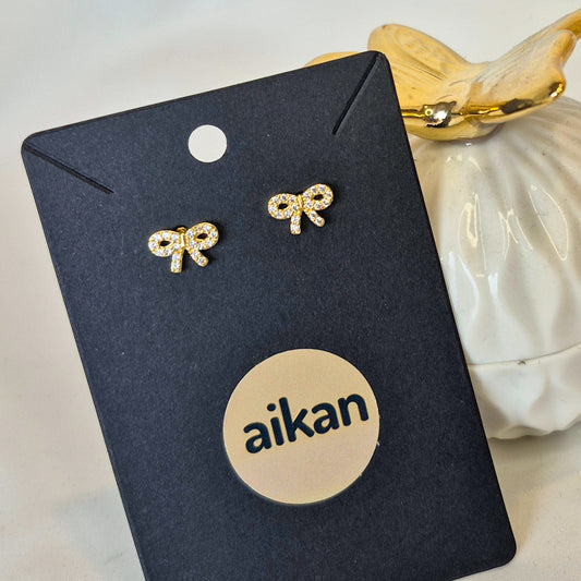 Aros Lazo Brillante Oro Laminado 18K 🎀✨