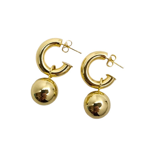 Aros Luna | Argolla con Esfera Oro Laminado 18K ✨