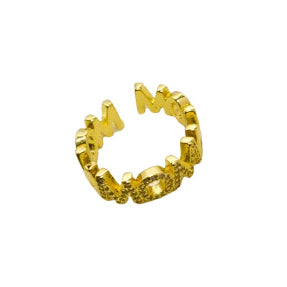 Anillo Ajustable "Mom" Oro Laminado 18K