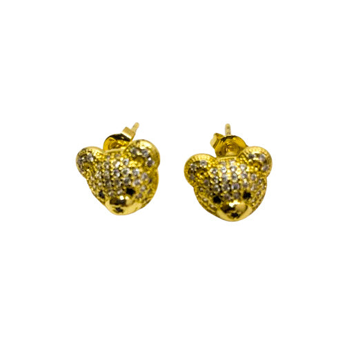 Aros Osito Brillante Oro Laminado 18k ✨️