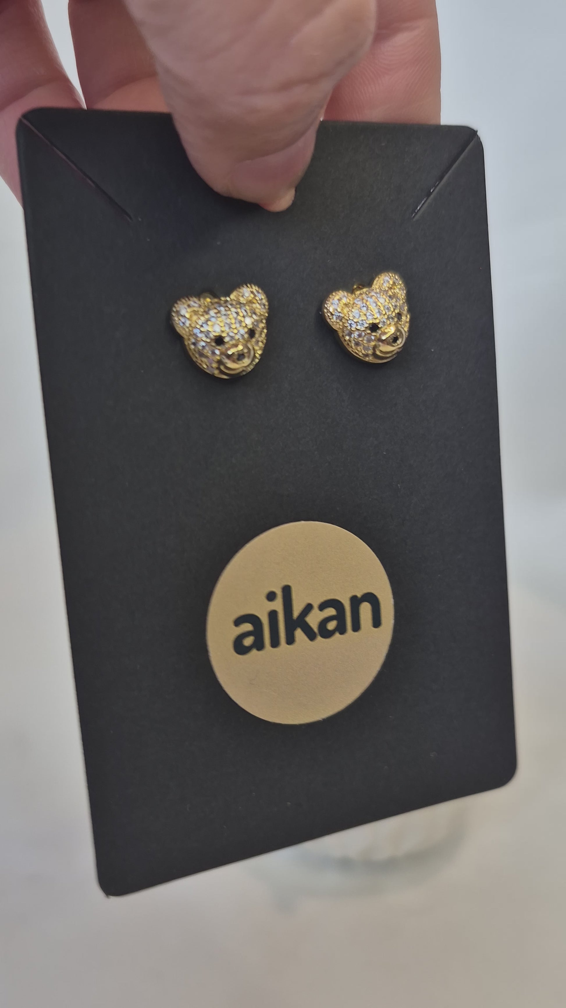 Aros Osito Brillante Oro Laminado 18k ✨️