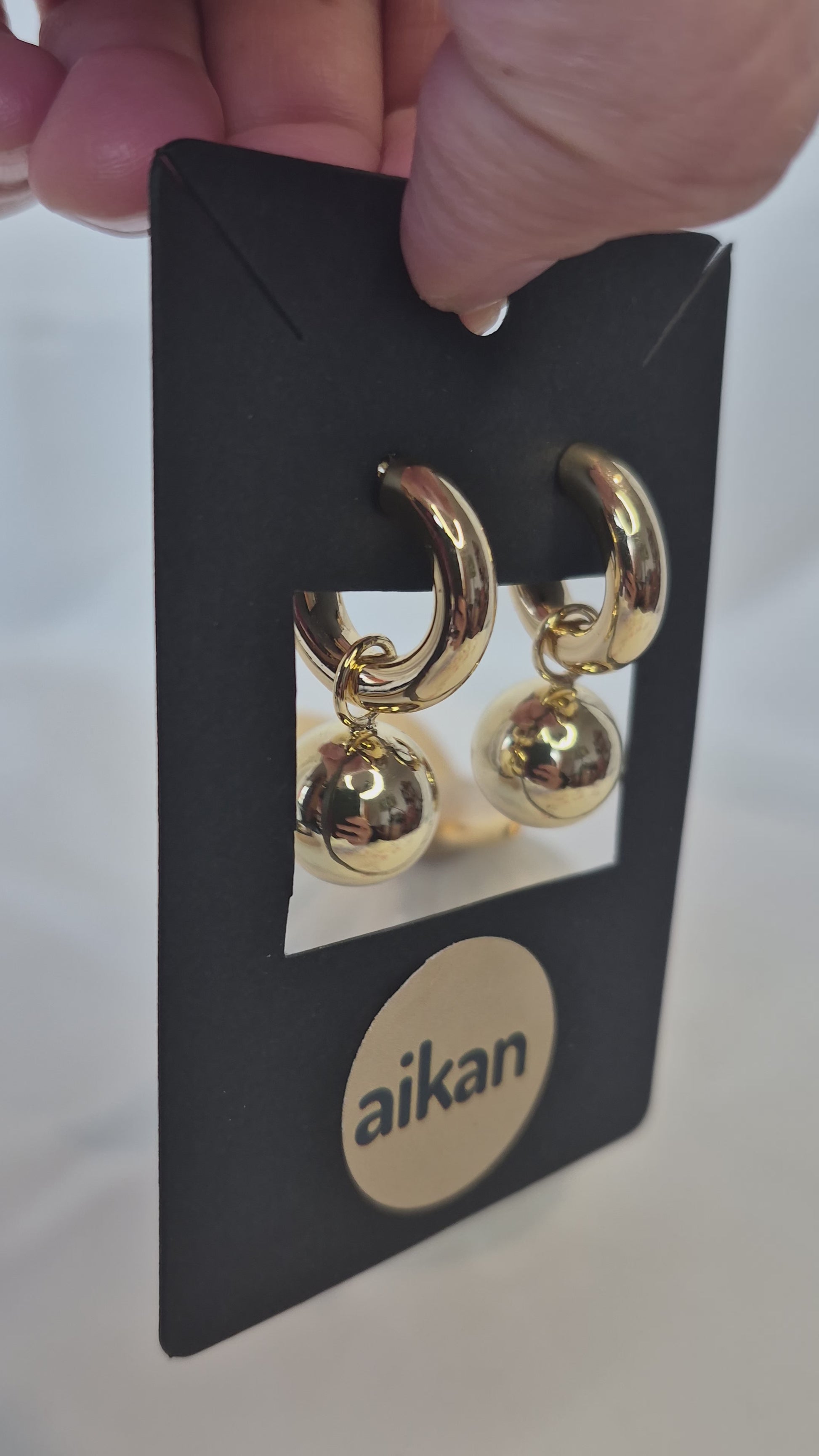 Aros Luna | Argolla con Esfera Oro Laminado 18K ✨