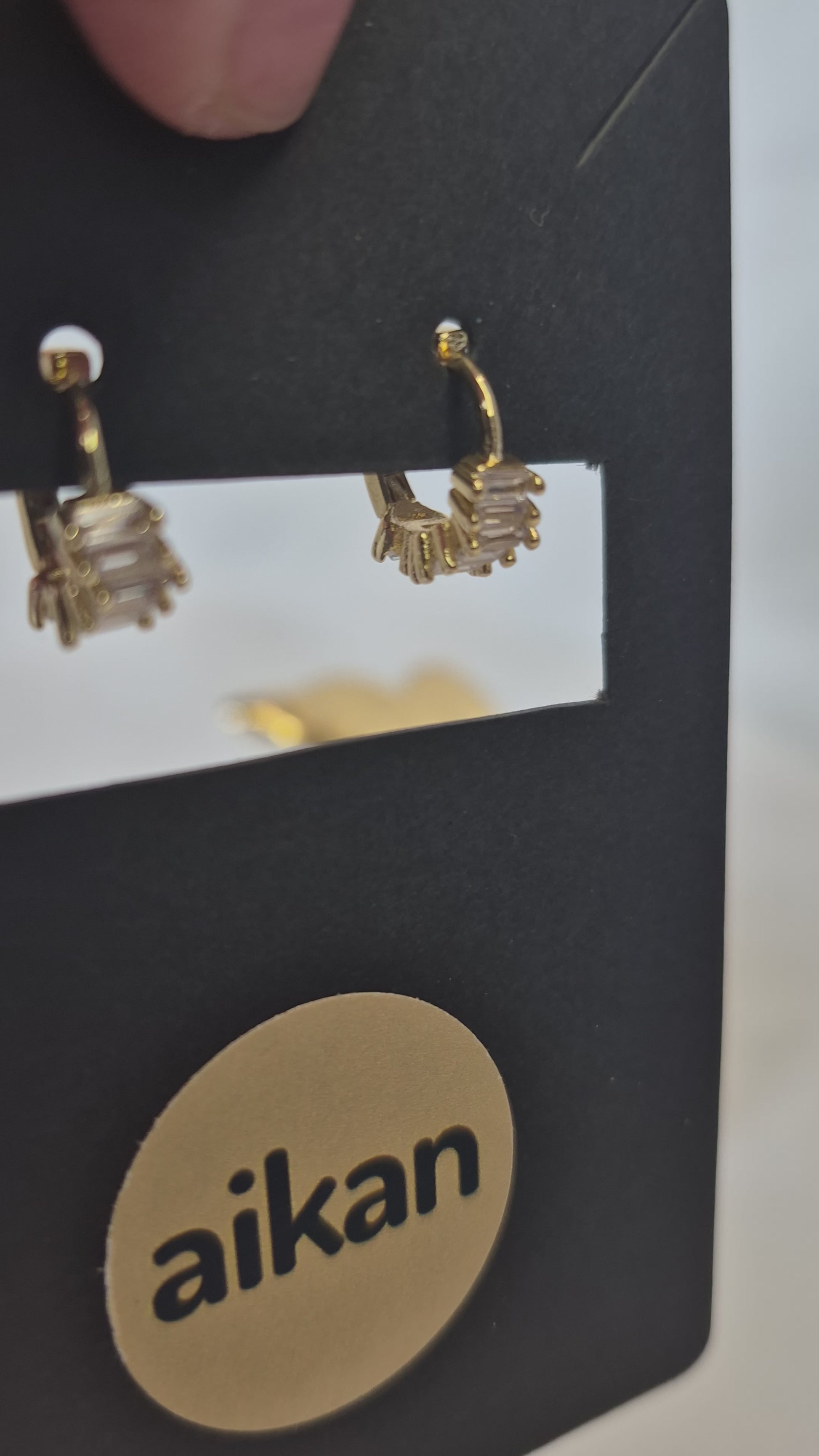 Aros Esmeralda Brillo Oro Laminado 18K