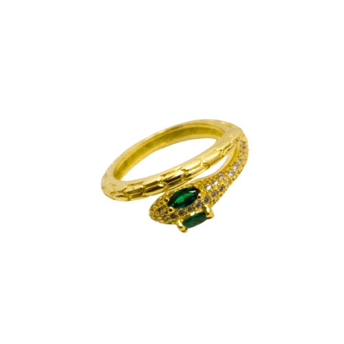 Anillo Ojo Esmeralda Oro Laminado 18K