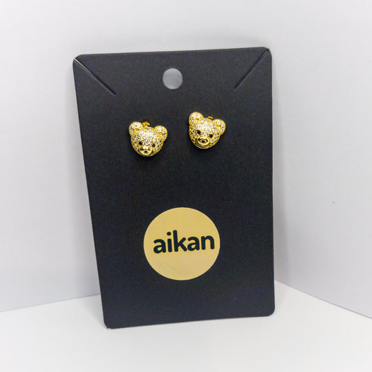 Aros Osito Brillante Oro Laminado 18k ✨️