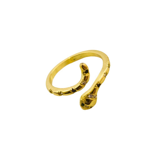 Anillo Ajustable Serpiente de Luz Oro Laminado 18K
