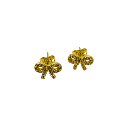 Aros Lazo Brillante Oro Laminado 18K 🎀✨