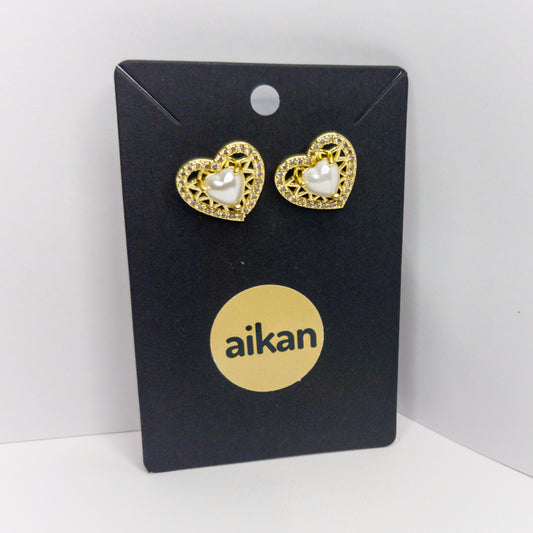 Aros Valentina | Corazón Brillante Oro Laminado 18K✨️