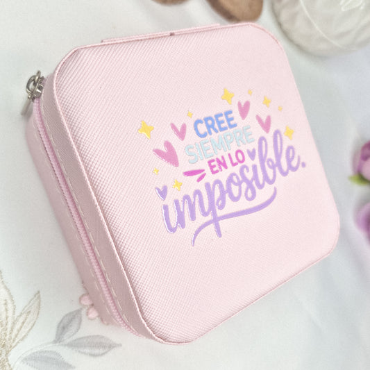 Joyero con sentido - Rosado - Cree siempre en lo imposible