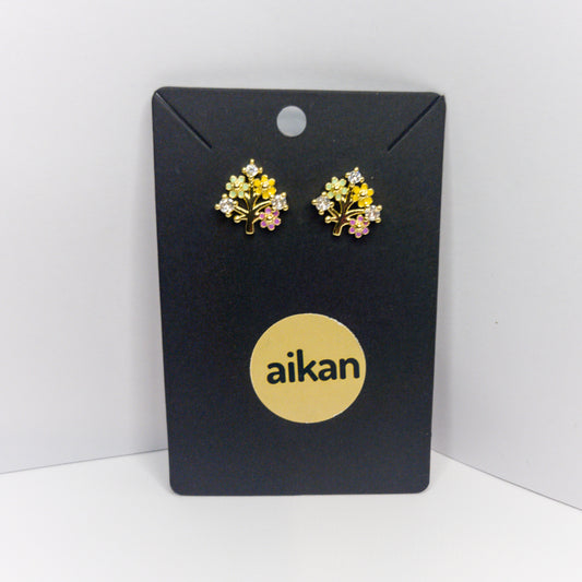 Aros Ramo de Flores Oro Laminado 18K✨️