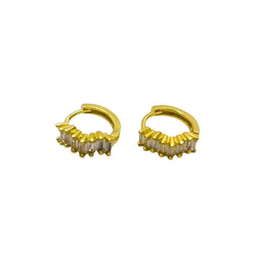 Aros Esmeralda Brillo Oro Laminado 18K