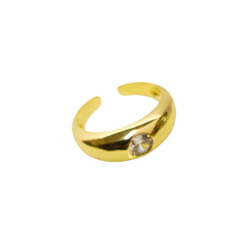 Anillo Ajustable Solitario Brillante Oro Laminado 18K