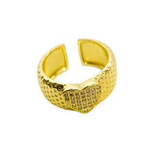 Anillo Ajustable Corazón Radiante – Oro Laminado 18K