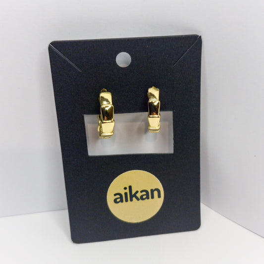 Aros Siena | Argolla Geométrica Oro Laminado 18K
