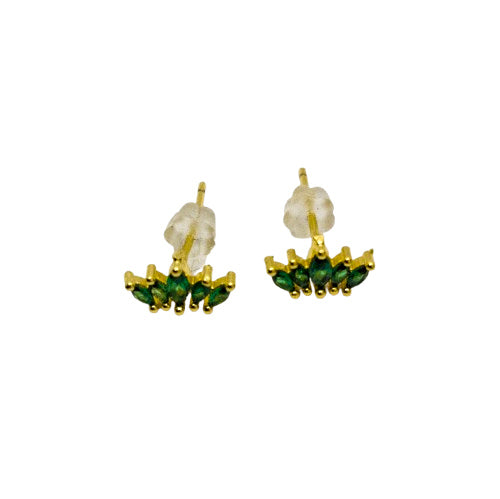 Aros Corona Esmeralda Oro Laminado 18K 💚👑