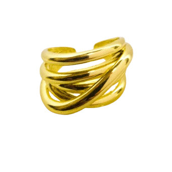 Anillo Ajustable Entrelazado Oro Laminado 18K