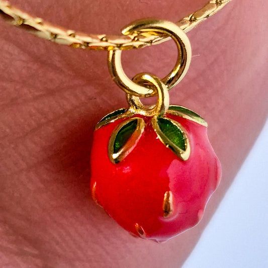 🍓 Collar Fresa Encantada Oro Laminado 18K ⭐