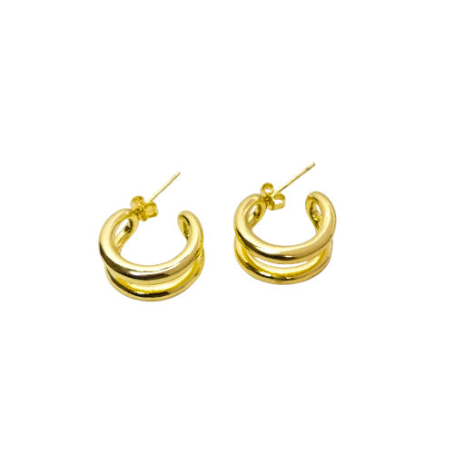 Aros Eva | Doble Argolla Oro Laminado 18K✨️