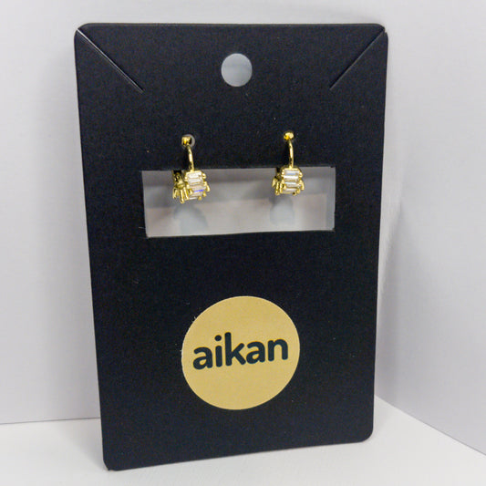 Aros Esmeralda Brillo Oro Laminado 18K
