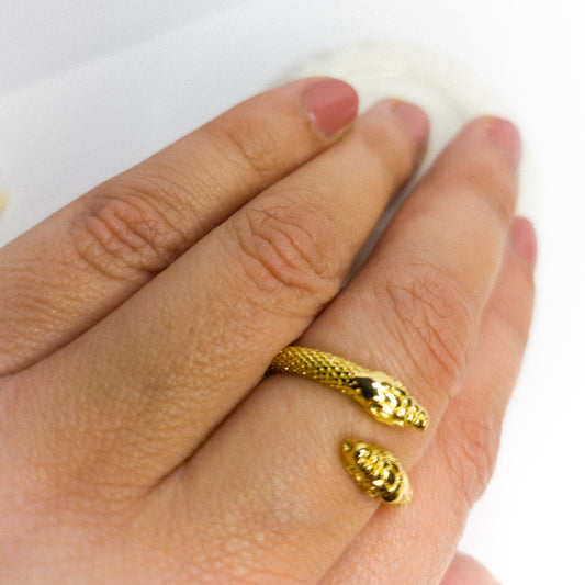 Anillo Ajustable Serpiente Dorada Oro Laminado 18k