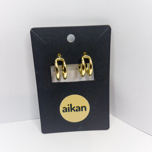 Aros Eva | Doble Argolla Oro Laminado 18K✨️